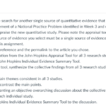 SOLN: NR715 Week 5: Discussion Evidence Synthesis