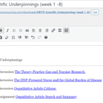 SOLNS: NR715 Scientific Underpinnings (week 1 -8)